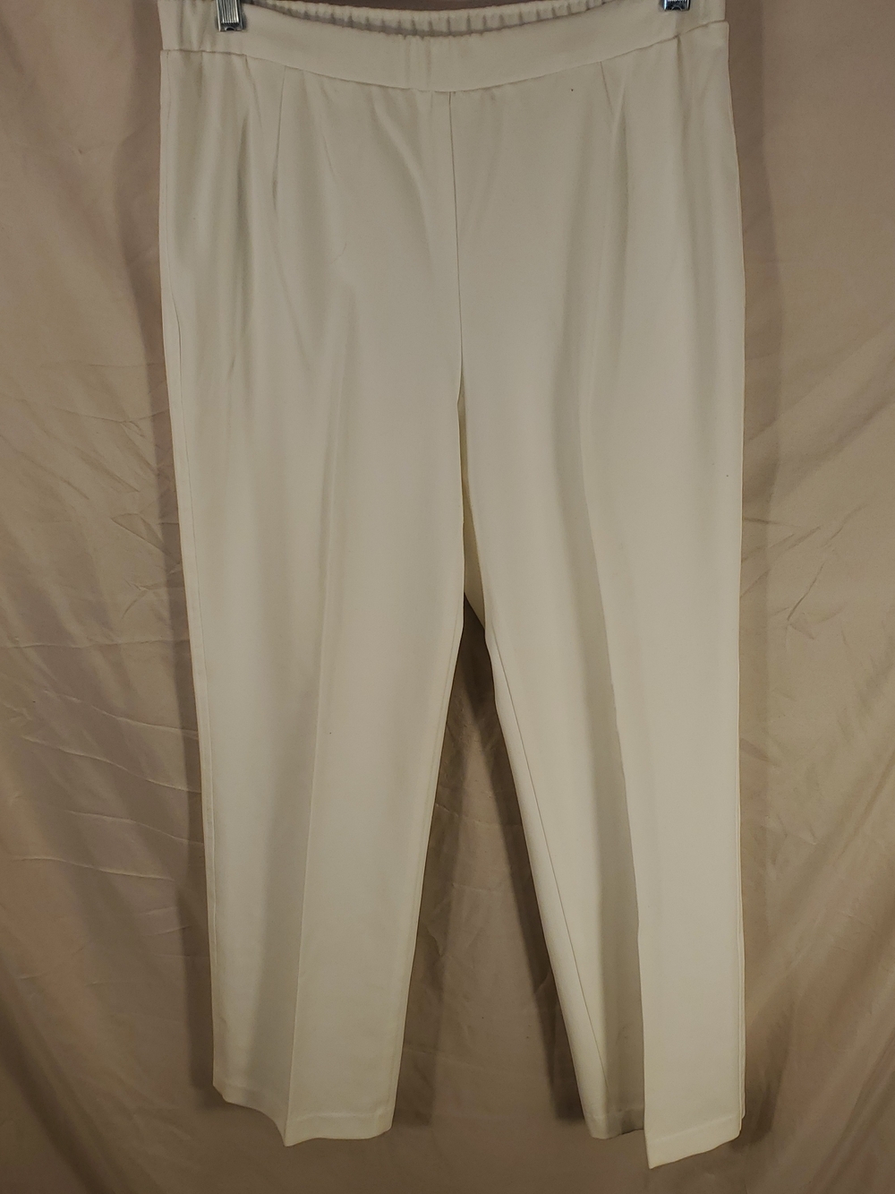 Women’s Kim Rogers Cream Pull-On Straight Leg Pants - 10